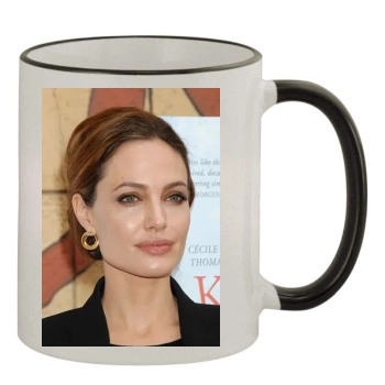 Angelina Jolie 11oz Colored Rim & Handle Mug