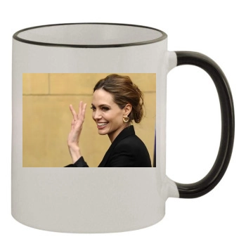 Angelina Jolie 11oz Colored Rim & Handle Mug