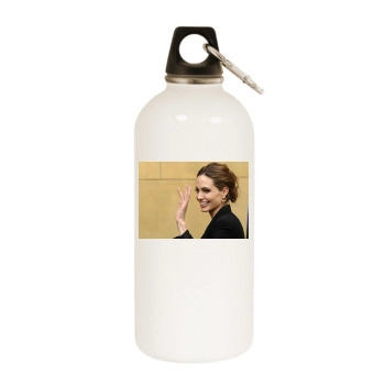 Angelina Jolie White Water Bottle With Carabiner