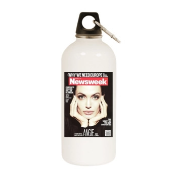 Angelina Jolie White Water Bottle With Carabiner