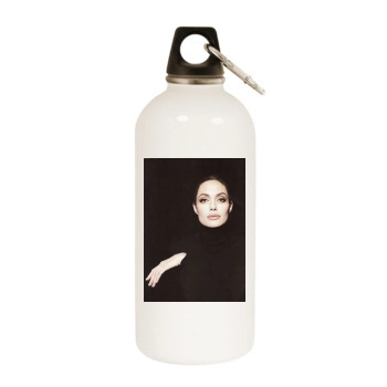 Angelina Jolie White Water Bottle With Carabiner