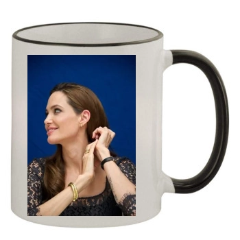 Angelina Jolie 11oz Colored Rim & Handle Mug