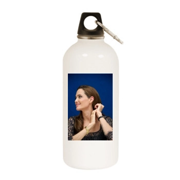 Angelina Jolie White Water Bottle With Carabiner