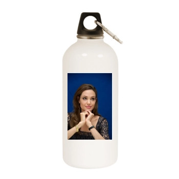 Angelina Jolie White Water Bottle With Carabiner