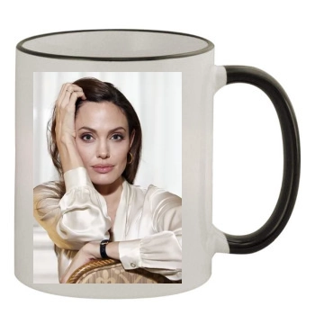 Angelina Jolie 11oz Colored Rim & Handle Mug