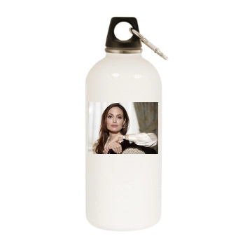 Angelina Jolie White Water Bottle With Carabiner