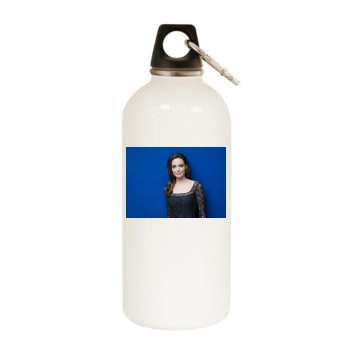 Angelina Jolie White Water Bottle With Carabiner