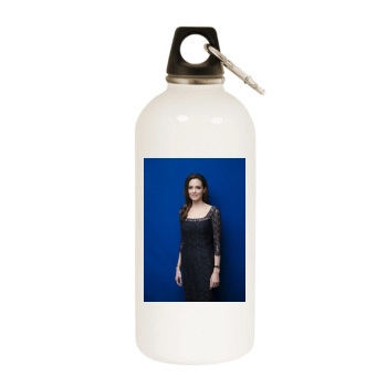 Angelina Jolie White Water Bottle With Carabiner