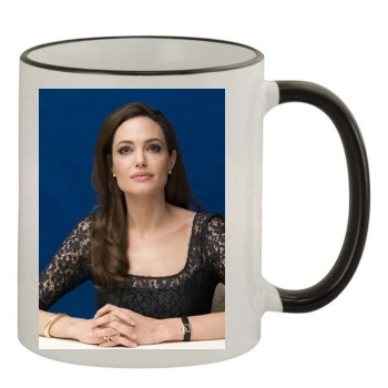 Angelina Jolie 11oz Colored Rim & Handle Mug