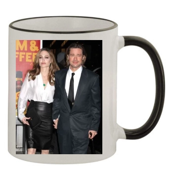 Angelina Jolie 11oz Colored Rim & Handle Mug