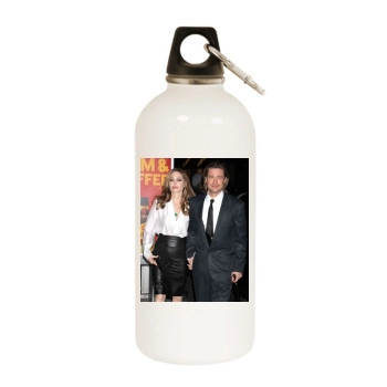 Angelina Jolie White Water Bottle With Carabiner