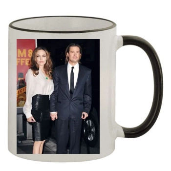 Angelina Jolie 11oz Colored Rim & Handle Mug