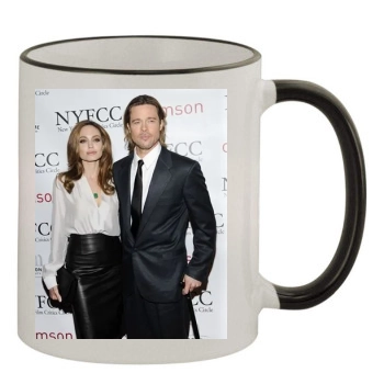 Angelina Jolie 11oz Colored Rim & Handle Mug