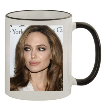 Angelina Jolie 11oz Colored Rim & Handle Mug