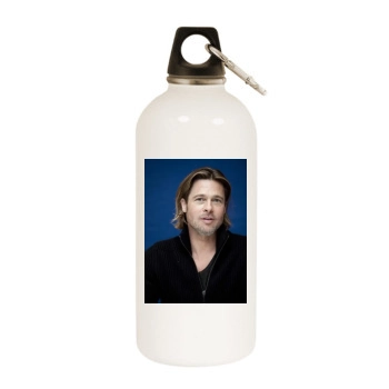 Brad Pitt White Water Bottle With Carabiner