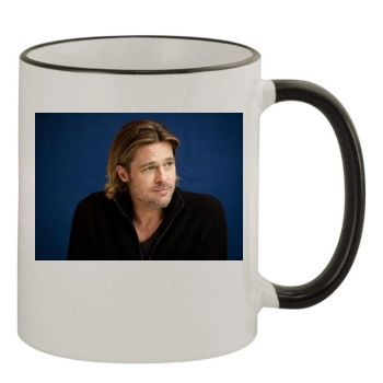 Brad Pitt 11oz Colored Rim & Handle Mug