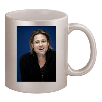 Brad Pitt 11oz Metallic Silver Mug