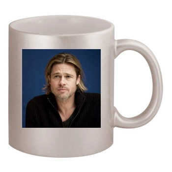 Brad Pitt 11oz Metallic Silver Mug