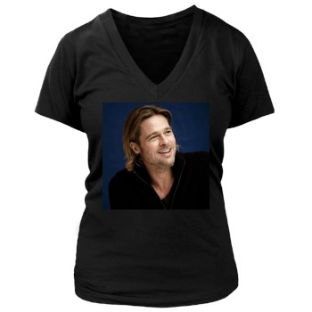 Brad Pitt Women's Deep V-Neck TShirt