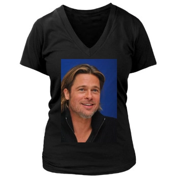 Brad Pitt Women's Deep V-Neck TShirt