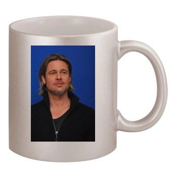 Brad Pitt 11oz Metallic Silver Mug