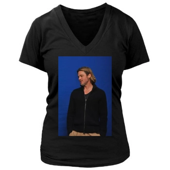 Brad Pitt Women's Deep V-Neck TShirt