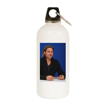 Brad Pitt White Water Bottle With Carabiner