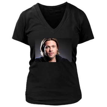 Brad Pitt Women's Deep V-Neck TShirt