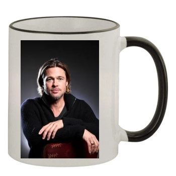 Brad Pitt 11oz Colored Rim & Handle Mug