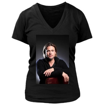 Brad Pitt Women's Deep V-Neck TShirt