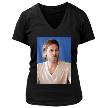 Brad Pitt Women's Deep V-Neck TShirt