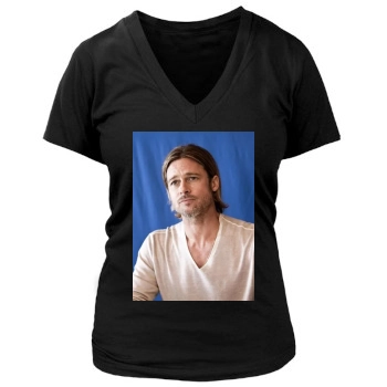 Brad Pitt Women's Deep V-Neck TShirt