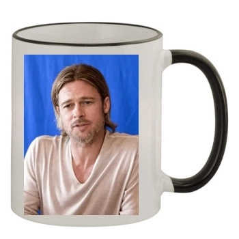 Brad Pitt 11oz Colored Rim & Handle Mug