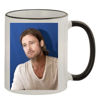 Brad Pitt 11oz Colored Rim & Handle Mug