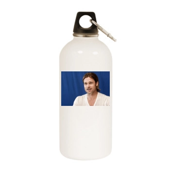 Brad Pitt White Water Bottle With Carabiner