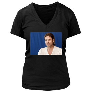 Brad Pitt Women's Deep V-Neck TShirt