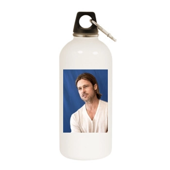 Brad Pitt White Water Bottle With Carabiner