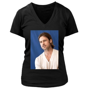 Brad Pitt Women's Deep V-Neck TShirt