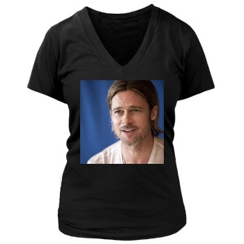 Brad Pitt Women's Deep V-Neck TShirt