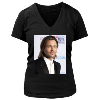 Brad Pitt Women's Deep V-Neck TShirt