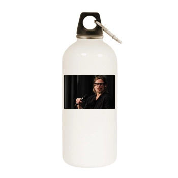 Brad Pitt White Water Bottle With Carabiner