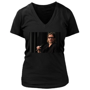 Brad Pitt Women's Deep V-Neck TShirt