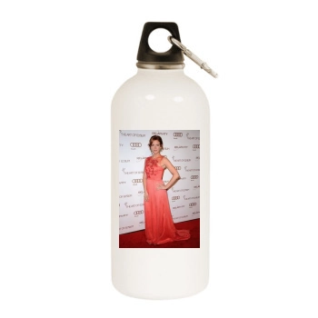 Brittany Snow White Water Bottle With Carabiner