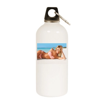 Candice Swanepoel White Water Bottle With Carabiner