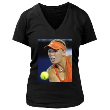 Caroline Wozniacki Women's Deep V-Neck TShirt