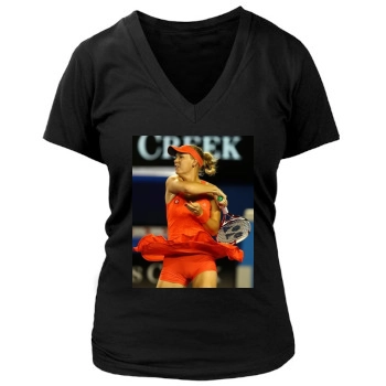 Caroline Wozniacki Women's Deep V-Neck TShirt