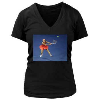 Caroline Wozniacki Women's Deep V-Neck TShirt