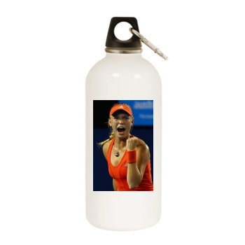 Caroline Wozniacki White Water Bottle With Carabiner