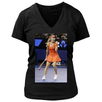 Caroline Wozniacki Women's Deep V-Neck TShirt