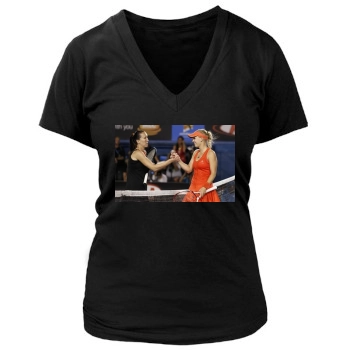 Caroline Wozniacki Women's Deep V-Neck TShirt